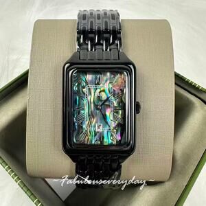 Fossil Raquel Three Hand Date Polished Black Stainless Steel Women Watch ES5340